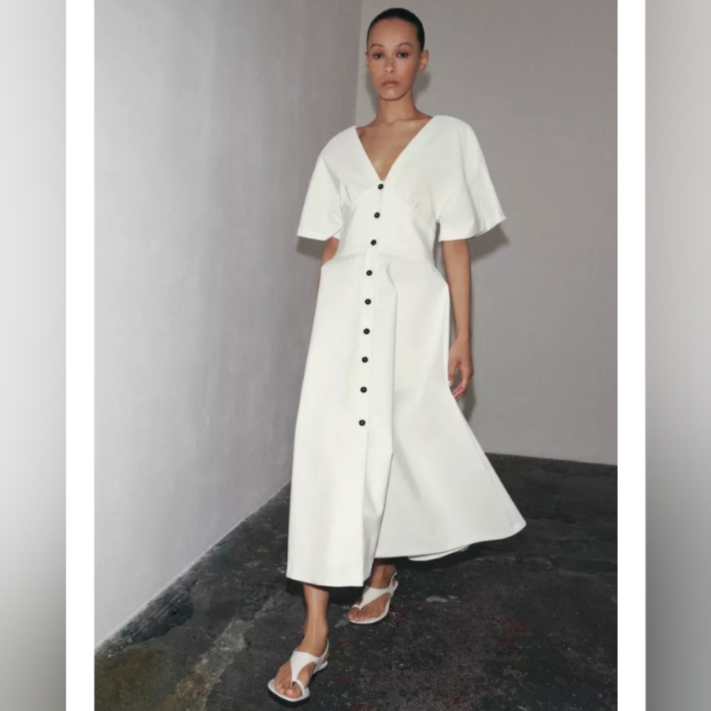 Zara ZW Collection Midi Button Dress - Picture 10 of 13
